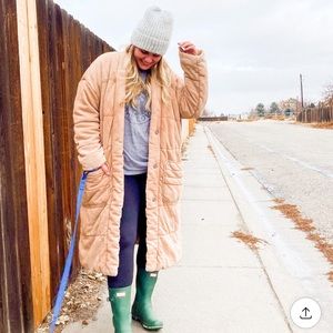 Women's Tan Quilted Coat